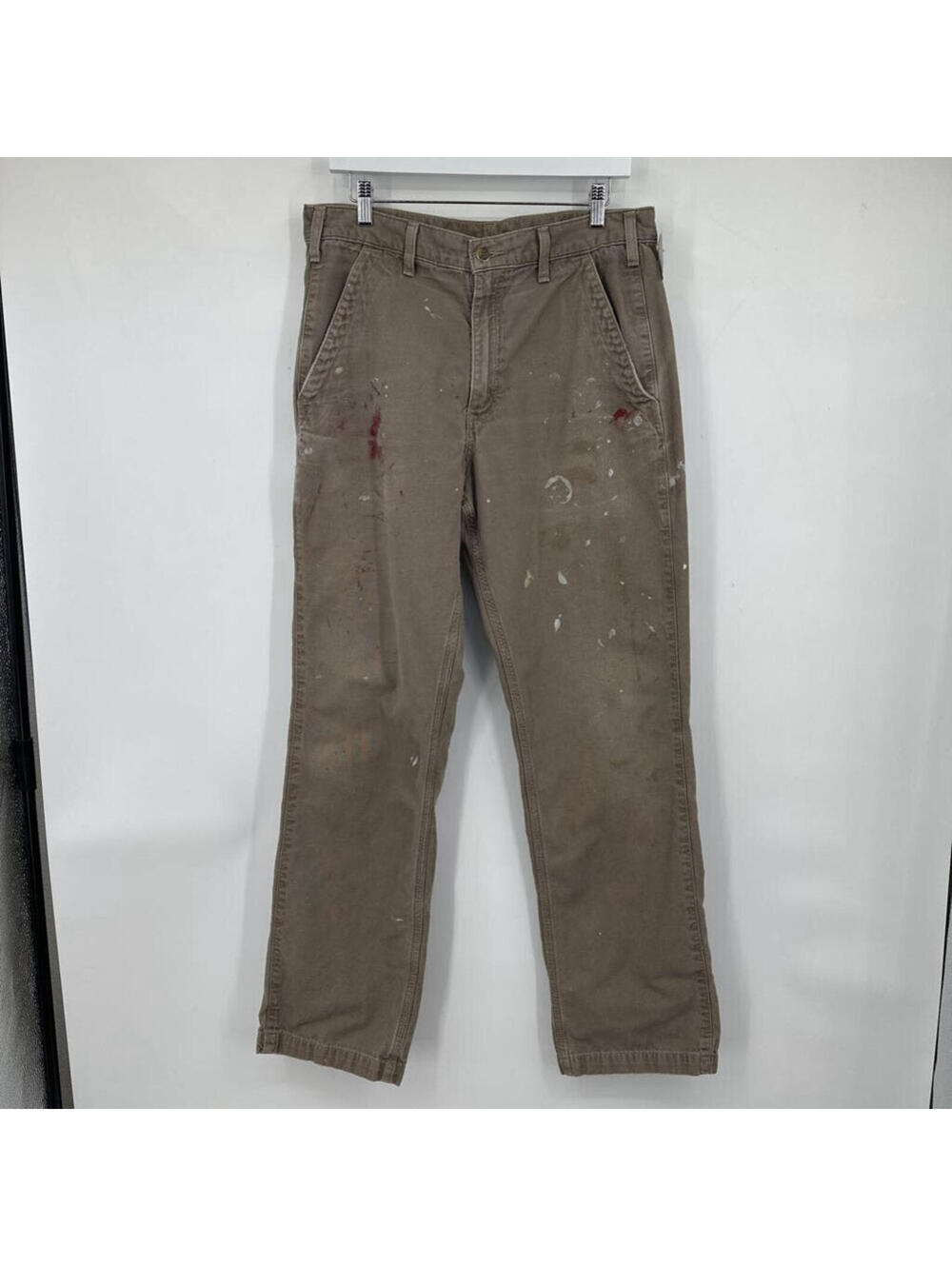 Men's Carhartt Distressed Relaxed Fit Taupe Jeans 34x34